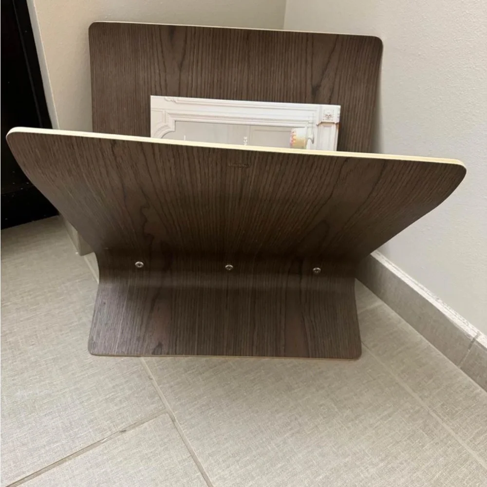 West Elm cherry wood magazine rack. Gently used.